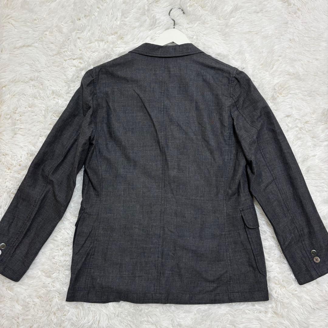 美品/リネン混★ ビームスプラス テーラードジャケット グレンチェック 20SS