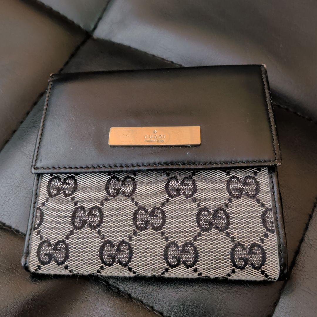 GUCCI 二つ折り財布 ブラック グレー