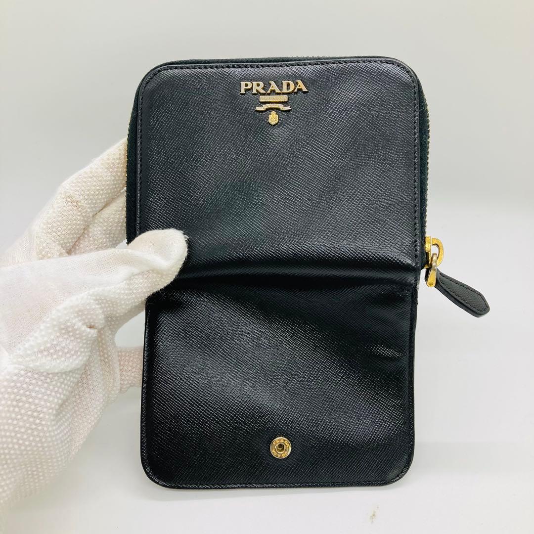 PRADA プラダ サフィアーノメタル レザー 二つ折り財布 A941