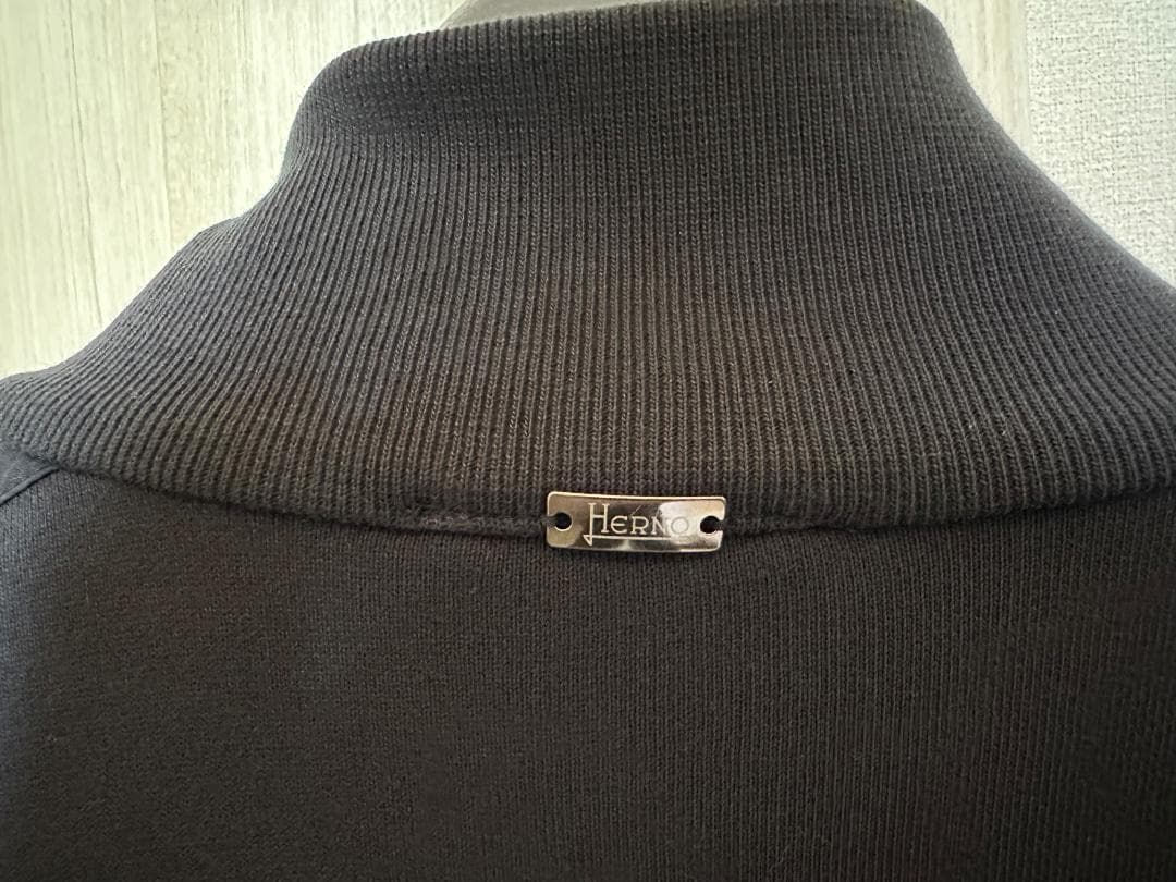 HERNO ヘルノ ネイビー 46 スタンドカラー ジップアップ ブルゾン
