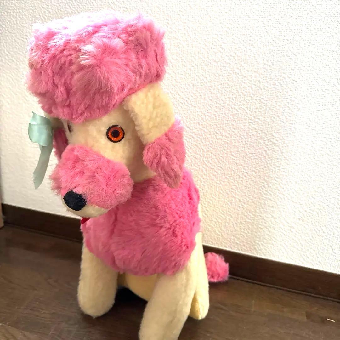 ヴィンテージ　ピンクのプードルぬいぐるみ