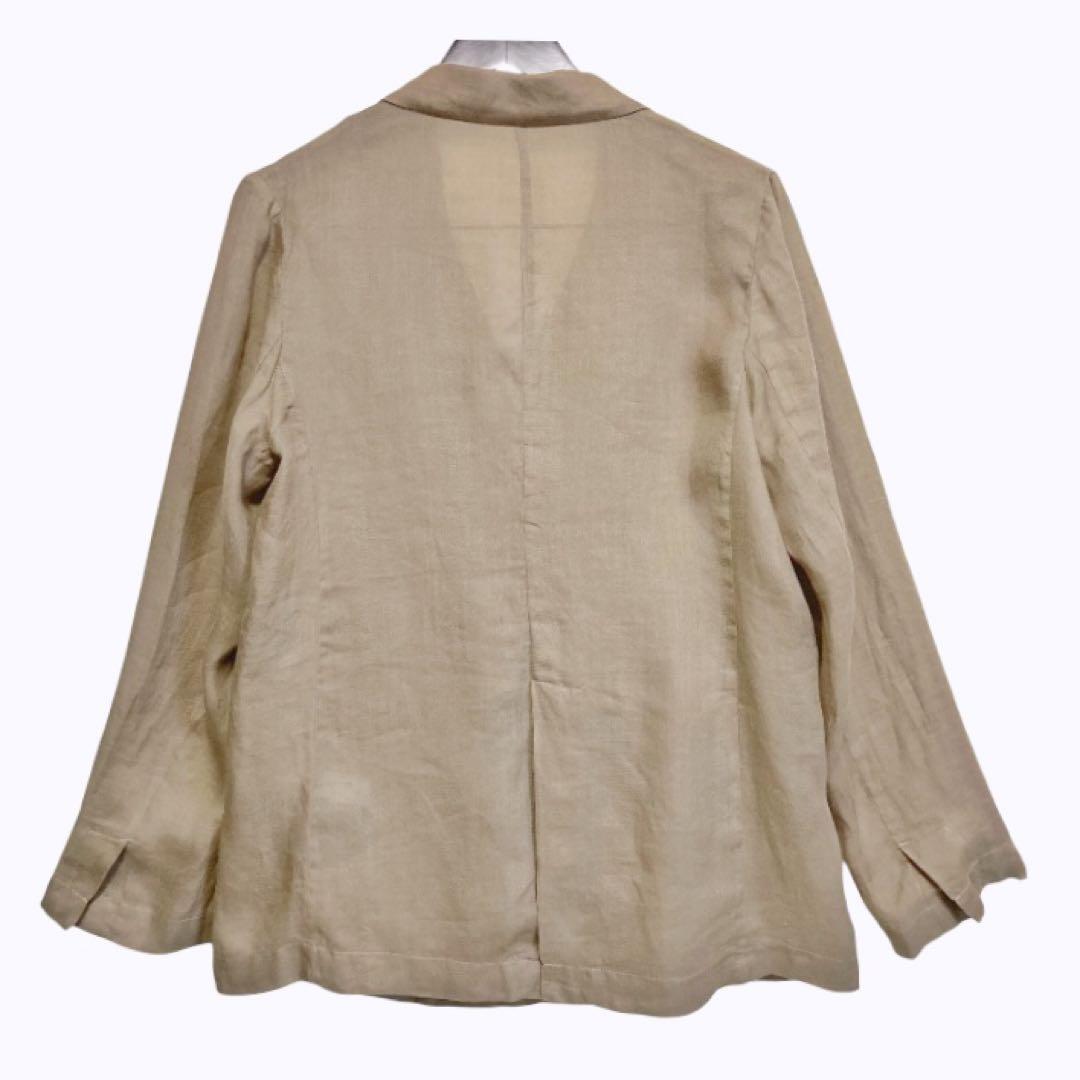 スローブイエナ 24SS ラミージョーゼットジャケット ベージュ リネン ダブル