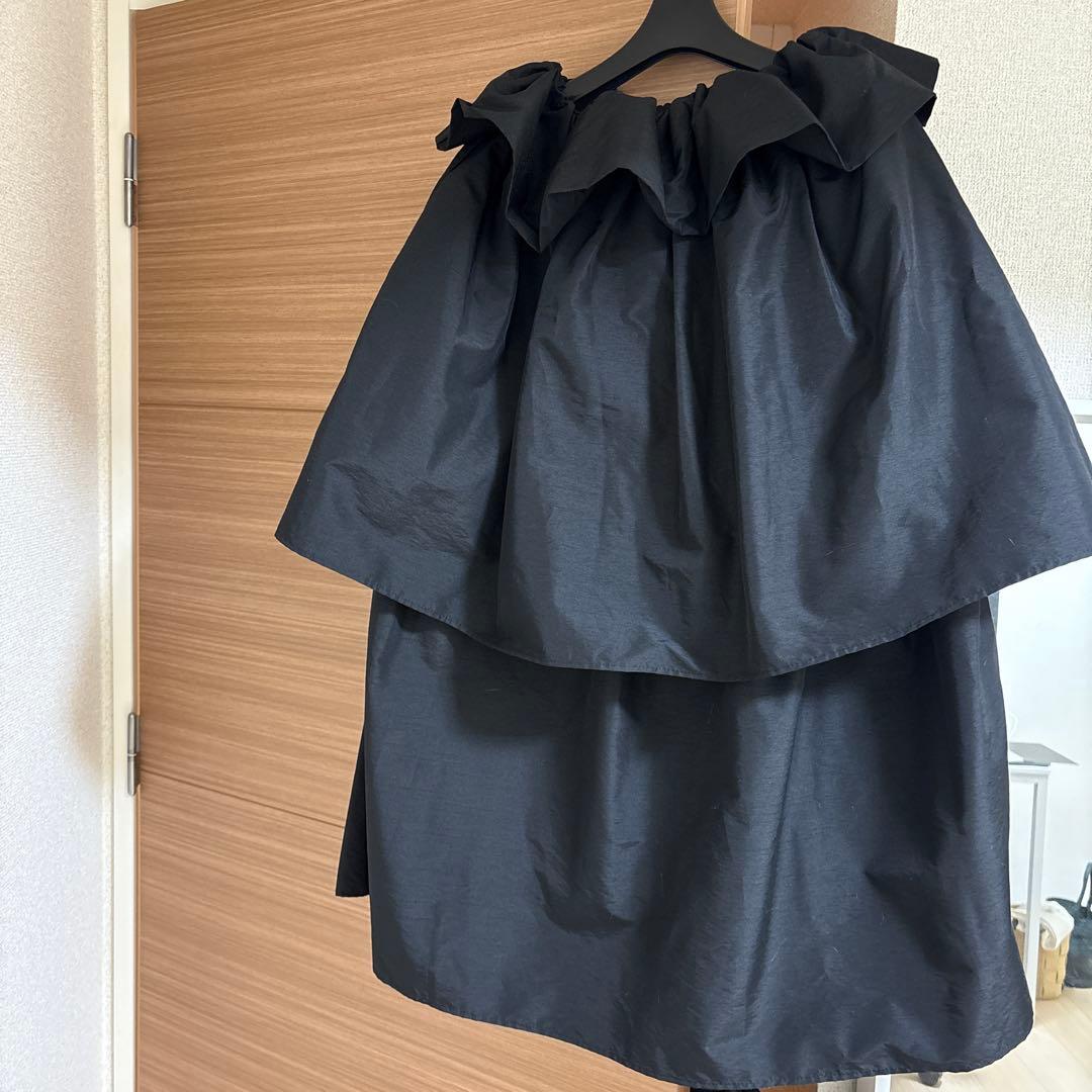 つ*わ様 AMOMMA VOLUME UP FLARE SKIRT ブラック無地