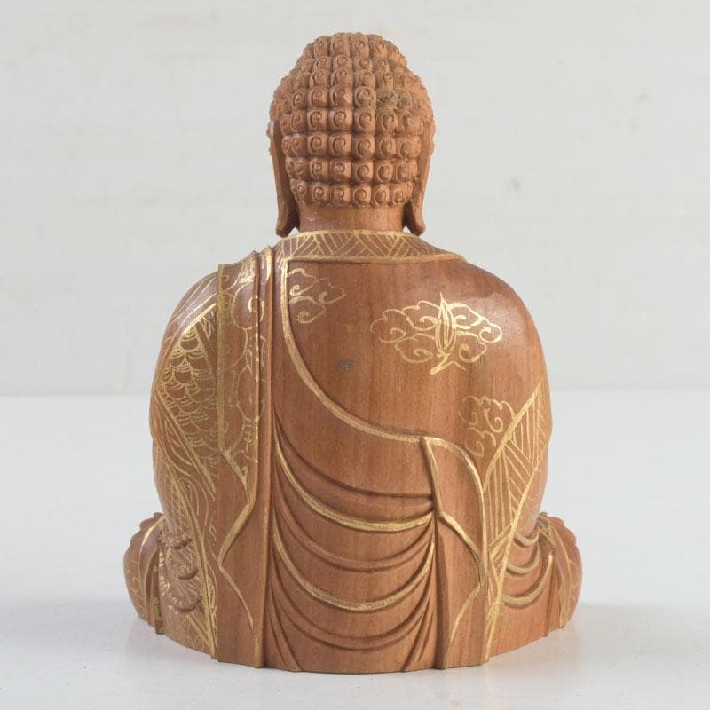 江戸(倉庫)　仏教美術　桧彫刻　大日如来像　仏像　置物　V　9312