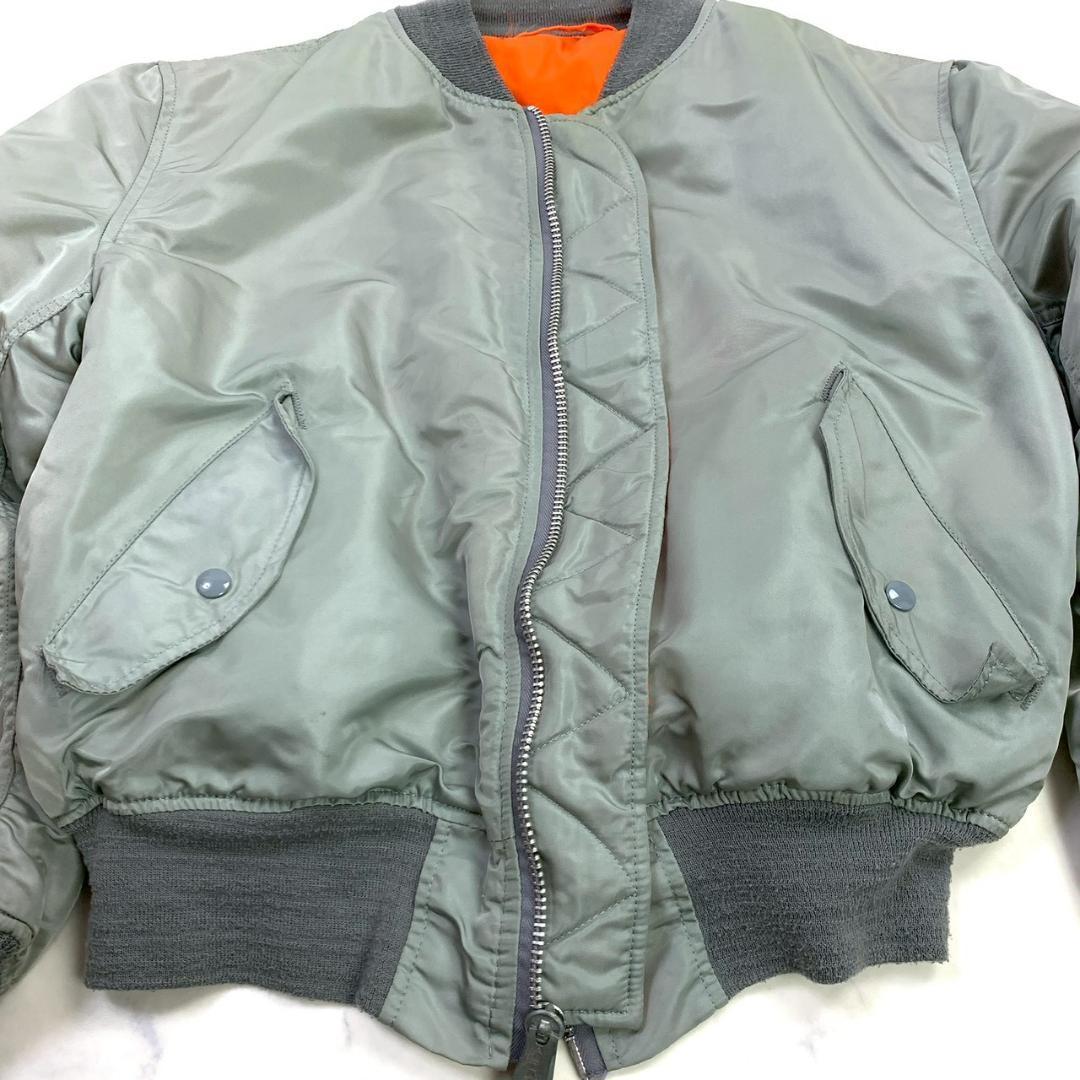 希少カラー★ 90s USA製 ALPHA MA-1 シルバー XL　E115