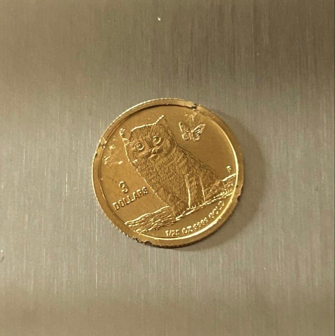　金貨 1.2g 24金 純金 イエローゴールド　エリザベス　キャット　猫