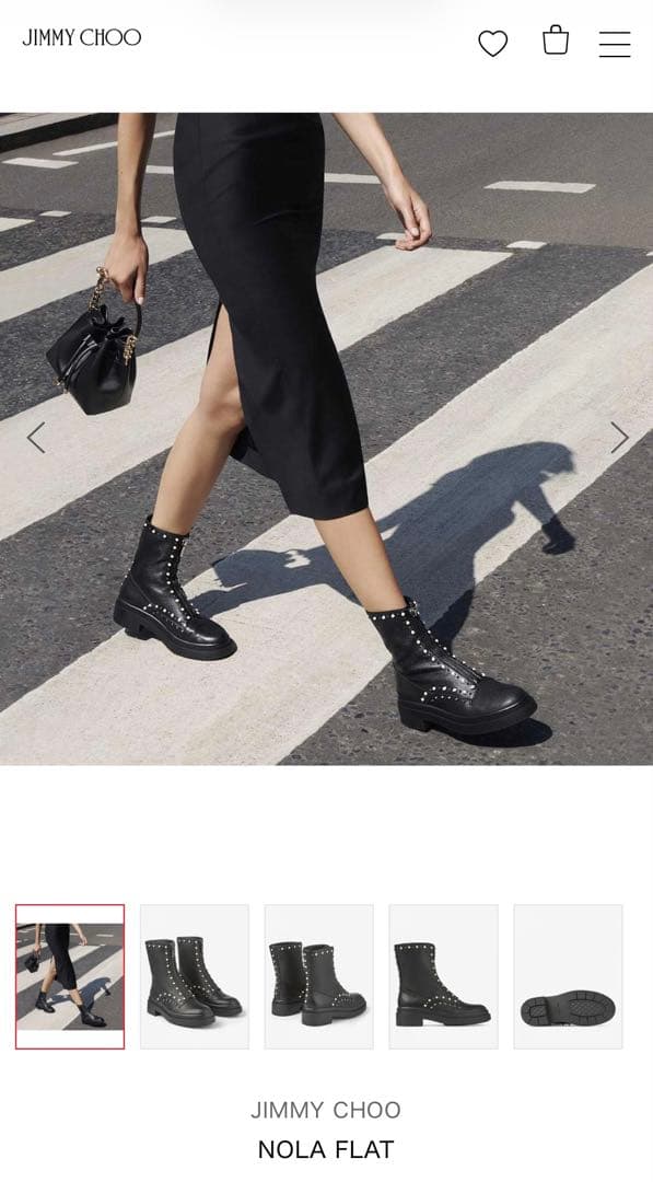 値下げました！JIMMY CHOO NOLA FLAT ブラックブーツ26センチ