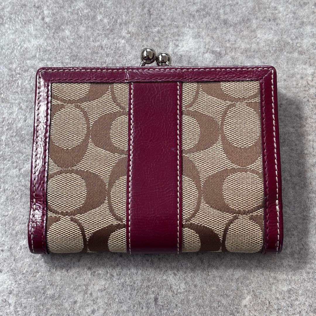 小物 Coach Signature Clasp Bifold Wallet Red