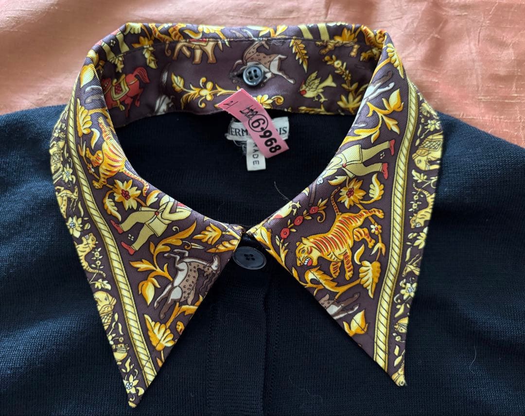 HERMES 黒の長袖カーディガンMsize