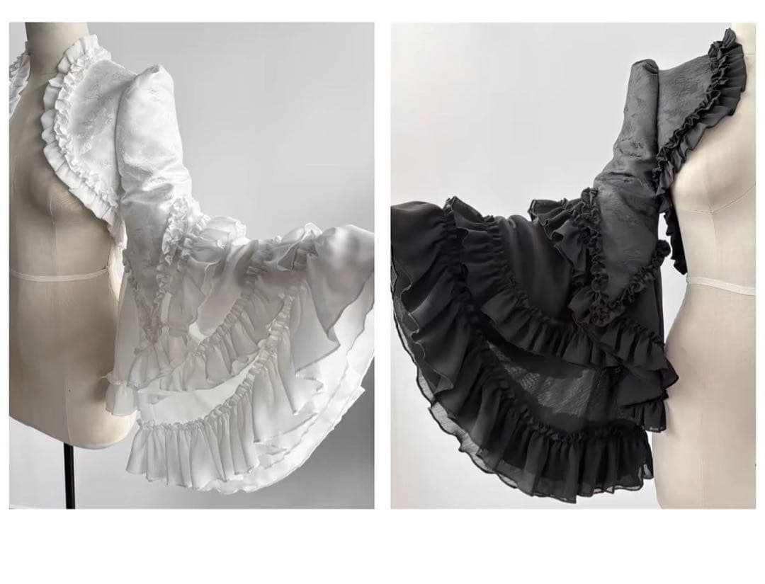 ゴシックトップス 姫袖ボレロ 華ロリータ コスプレ衣装 ショートカーディガン 白