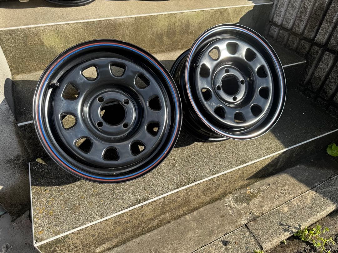 送料込！美品デイトナホイール　14×6J+30☆100-4H☆4本！キャップ付！