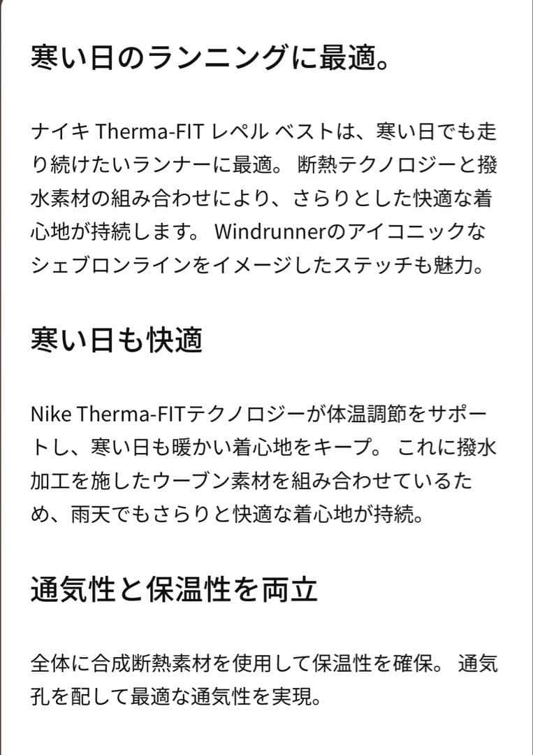ナイキ Therma-FIT レペル メンズシンセティックフィル ラン ニング