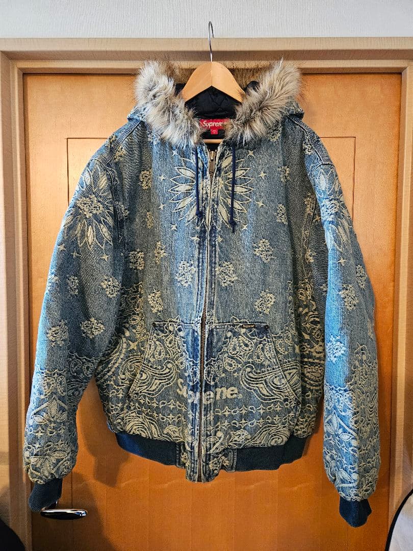 ジャケット・アウター XL Supreme Bandana Jacquard Denim Hooded