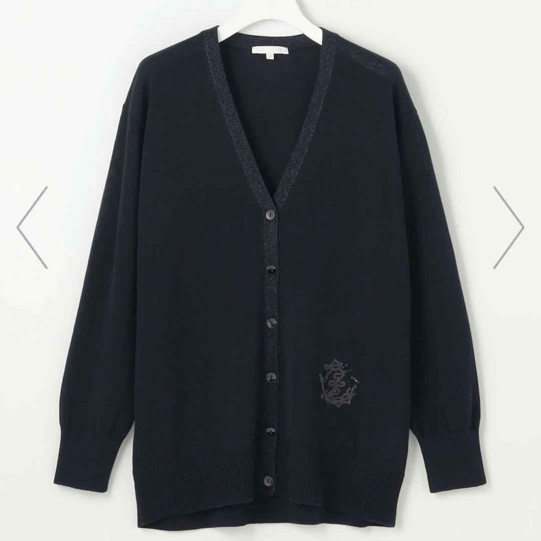 極美品 自由区 25SS カタログ掲載 洗える エンブレムニット カーディガン