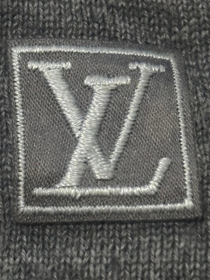Louis Vuitton グレー チェック柄 ニット帽