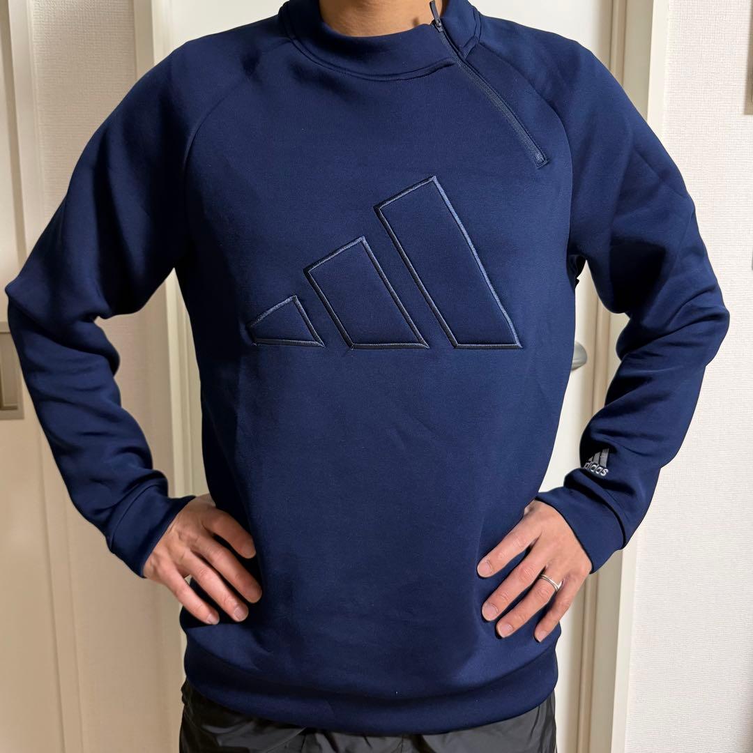 美品 adidas ゴルフウェア スウェット 長袖クルーネックスウエット L