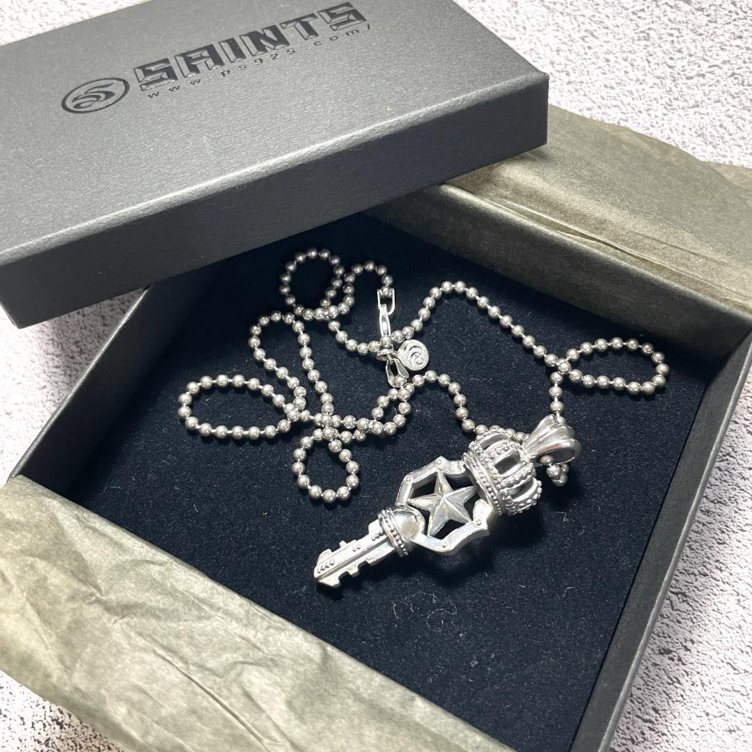 箱付き✨SAINTS 鍵モチーフ 王冠 クラウン シルバー ネックレス 925
