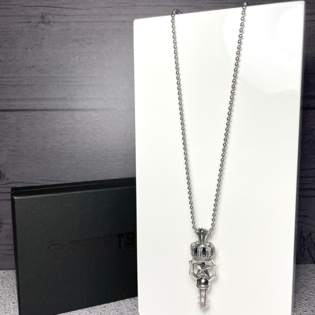 箱付き✨SAINTS 鍵モチーフ 王冠 クラウン シルバー ネックレス 925