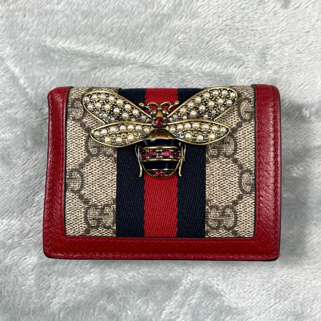 GUCCI グッチ 2つ折り財布 クイーン マーガレット GG シェリーライン