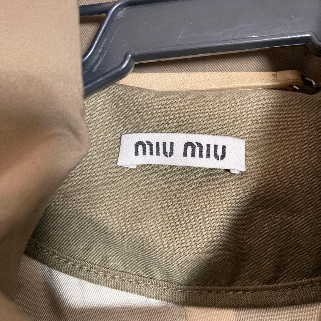 MIU MIU トレンチコート オリーブグリーン　ミュウミュウ