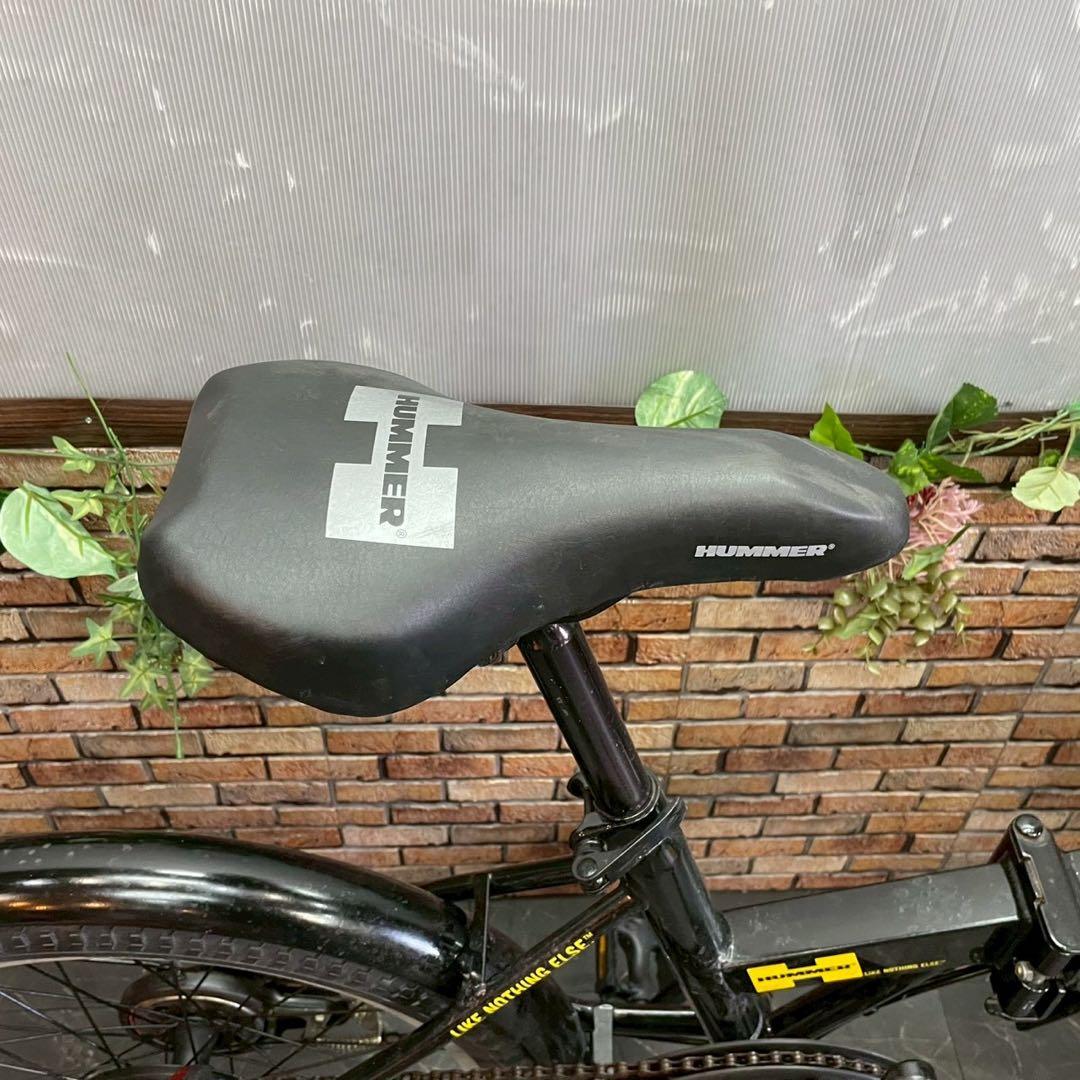引き取り価格【100】折りたたみ自転車 折車 HUMMER ブラック 変速付き
