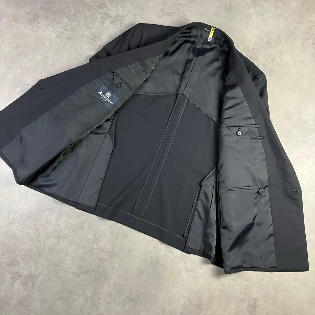 Aquascutum アクアスキュータム 金ボタン ダブルブレザー 紺ブレ