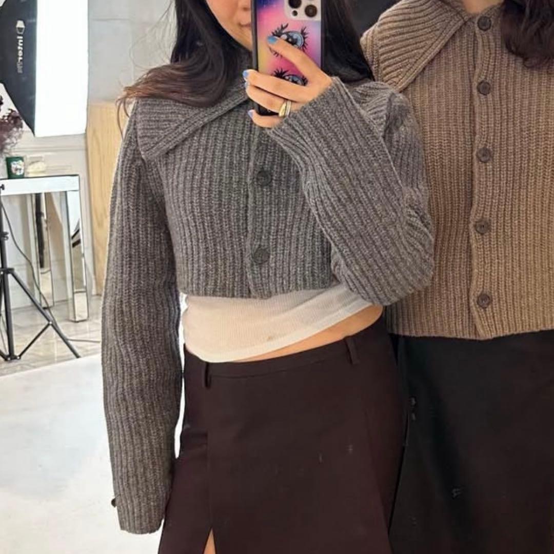 Sandy liang グレー　カーディガン