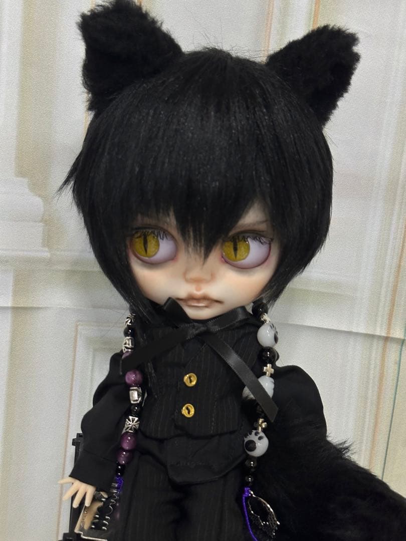 ☆*☆様 アイシードール本体男の子　ボアウィッグ　OF付き 黒猫