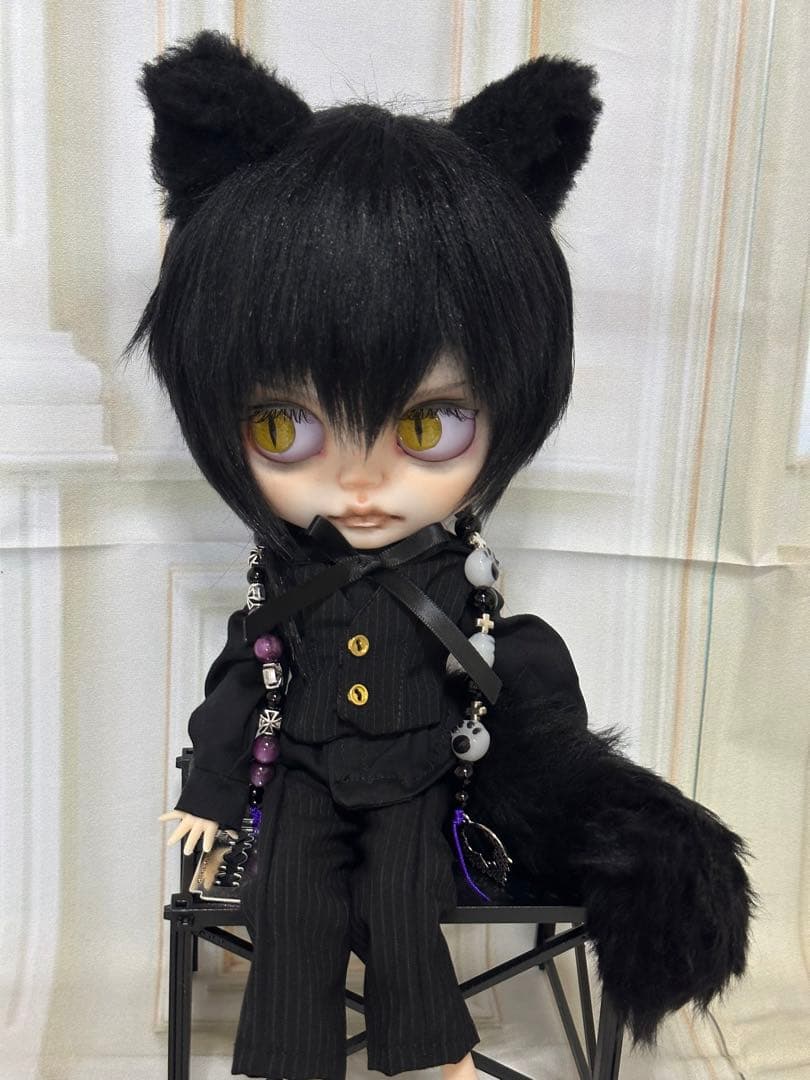 ☆*☆様 アイシードール本体男の子　ボアウィッグ　OF付き 黒猫