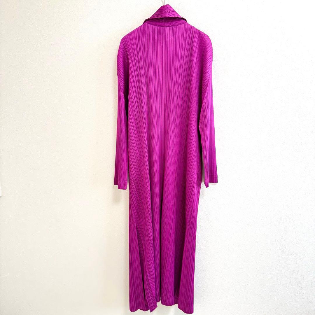 極美品✨PLEATS PLEASE プリーツ　変形　パープル　ロングカーディガン