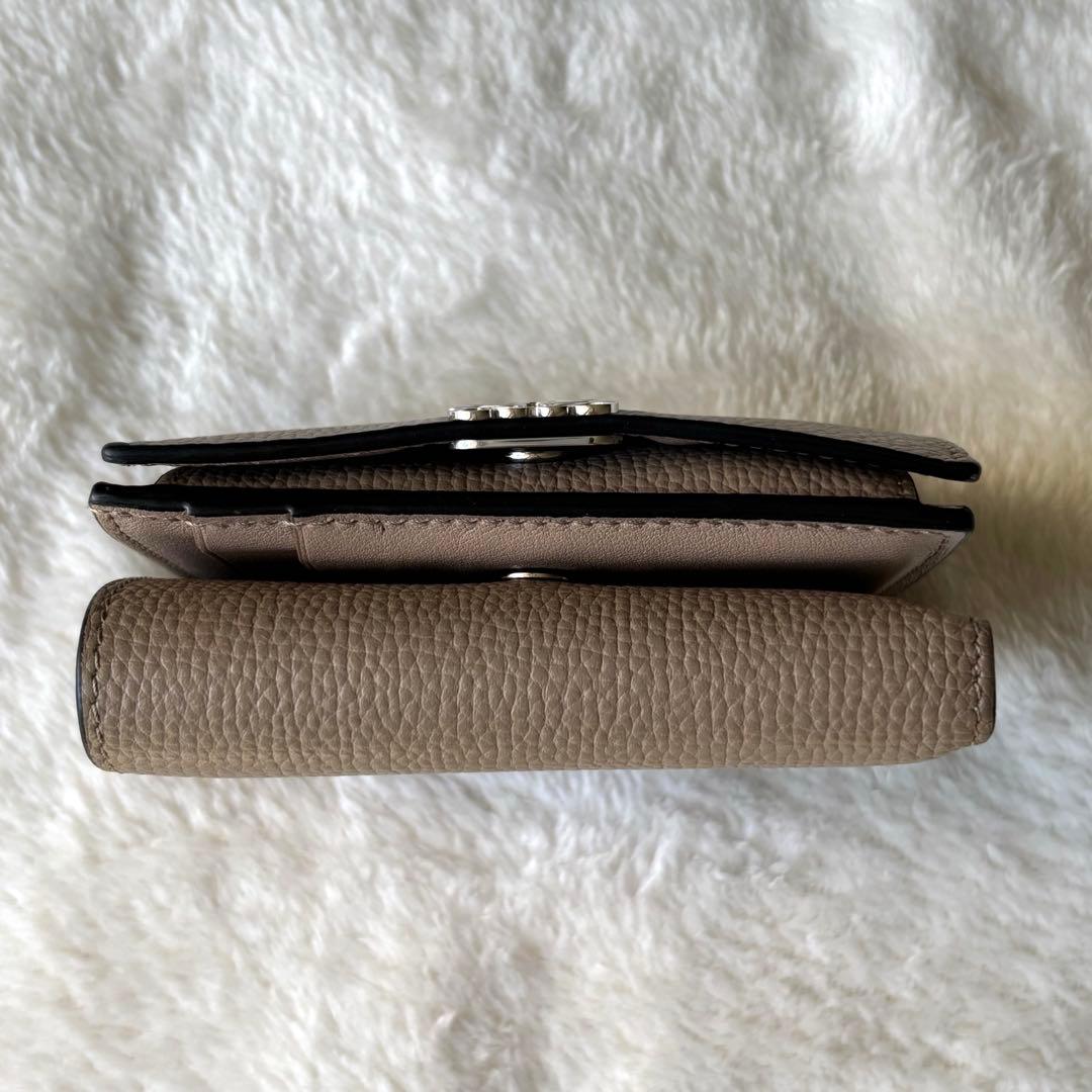 【美品】LOEWE アナグラム トライフォールド 三つ折り サンド 付属品あり