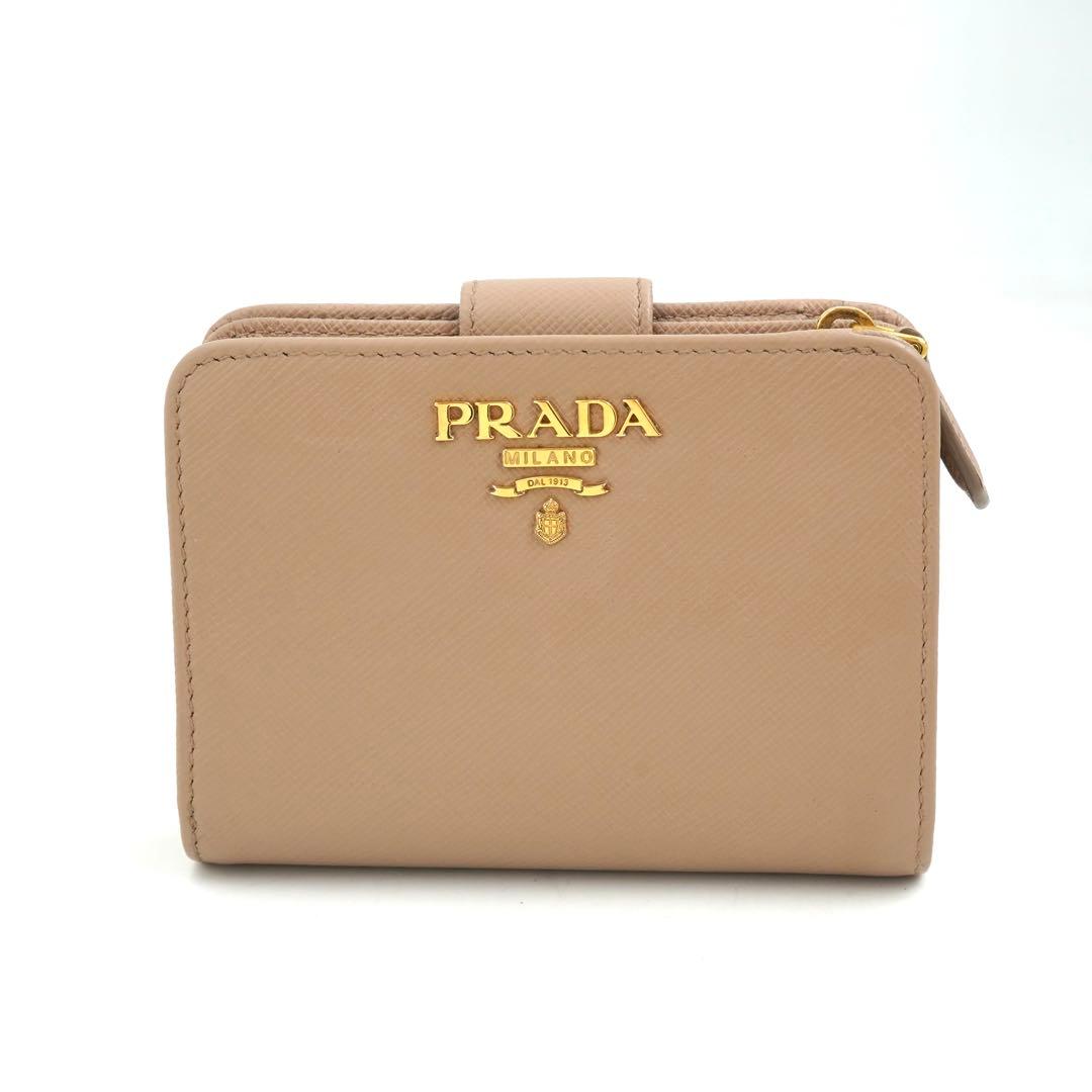 ✨Sランク・箱保証書付き✨　PRADA ミニ財布　サフィアーノ　L字　ベージュ