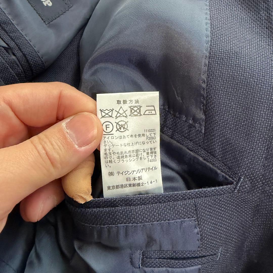 近年美品XLサイズ相当　ゼニア　テーラードジャケット　紺ブレザー　金ボタン