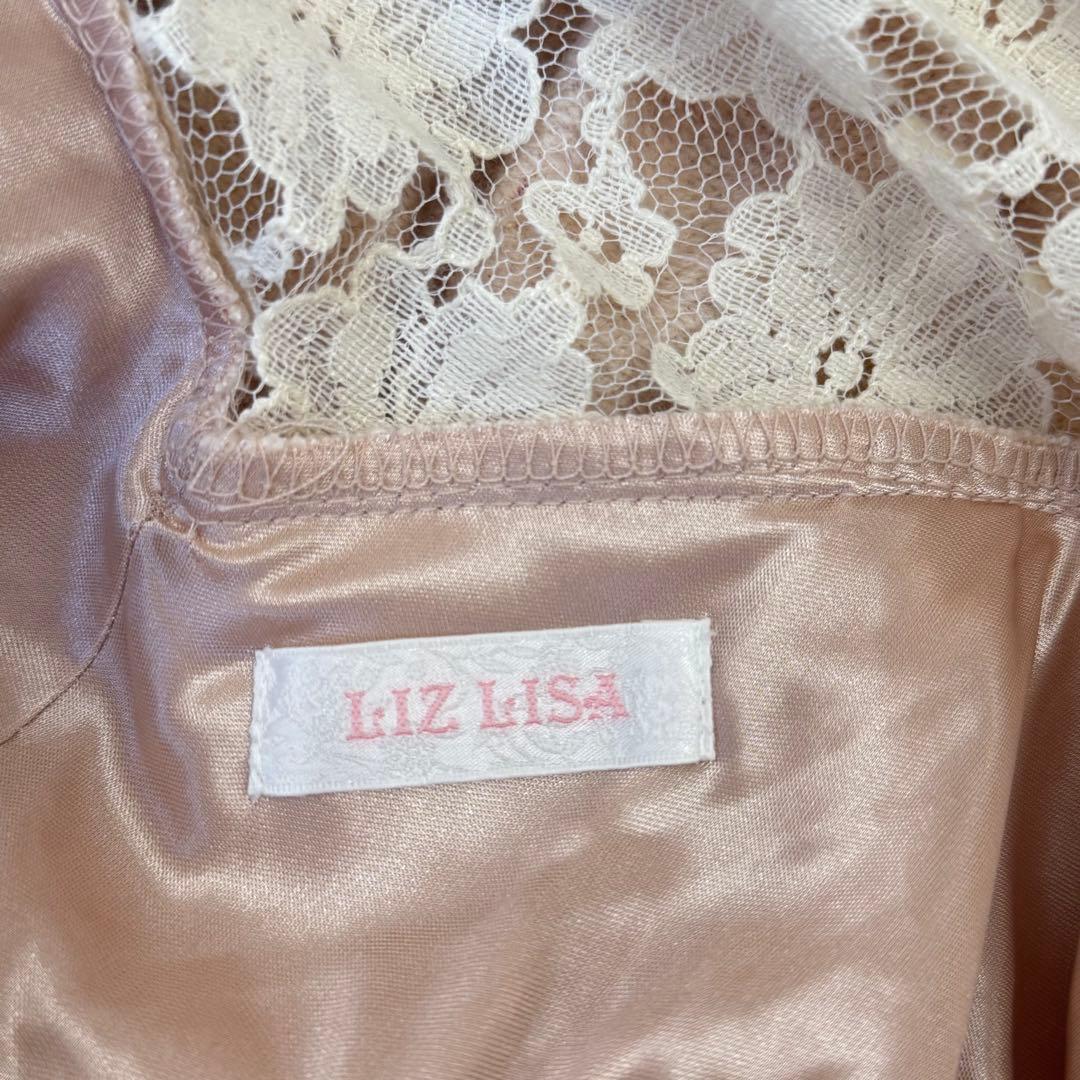 LIZLISA レース襟リボン付きミニワンピース　姫ロリ　姫系　甘ロリ