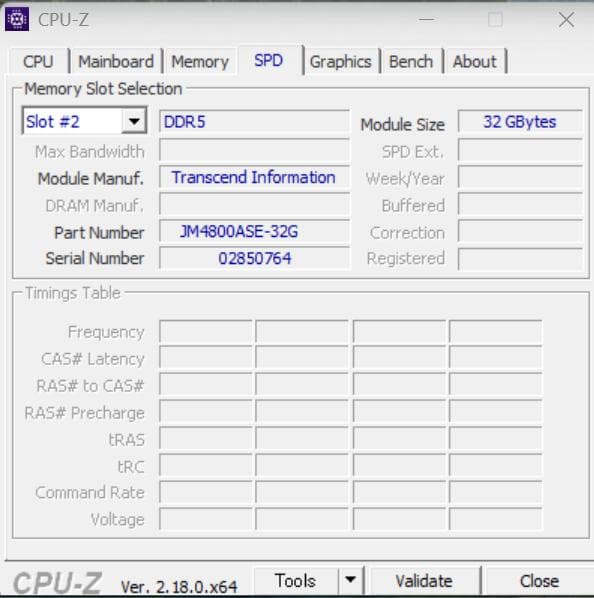 メモリー Transcend DDR5 4800 32GB