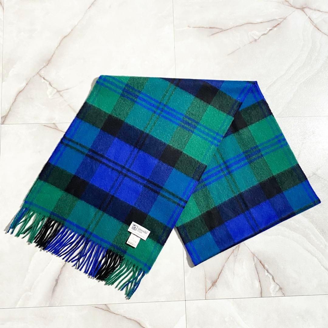 A18556 美品 ジョンストンズ カシミヤ100% Baird 中判マフラー