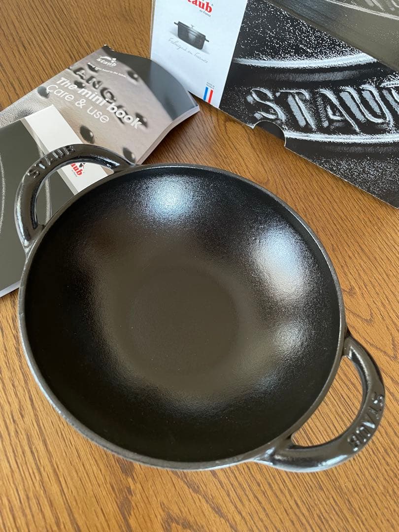 新品未使用　Staub ストウブ　ベビーウォック　グレー 16センチ