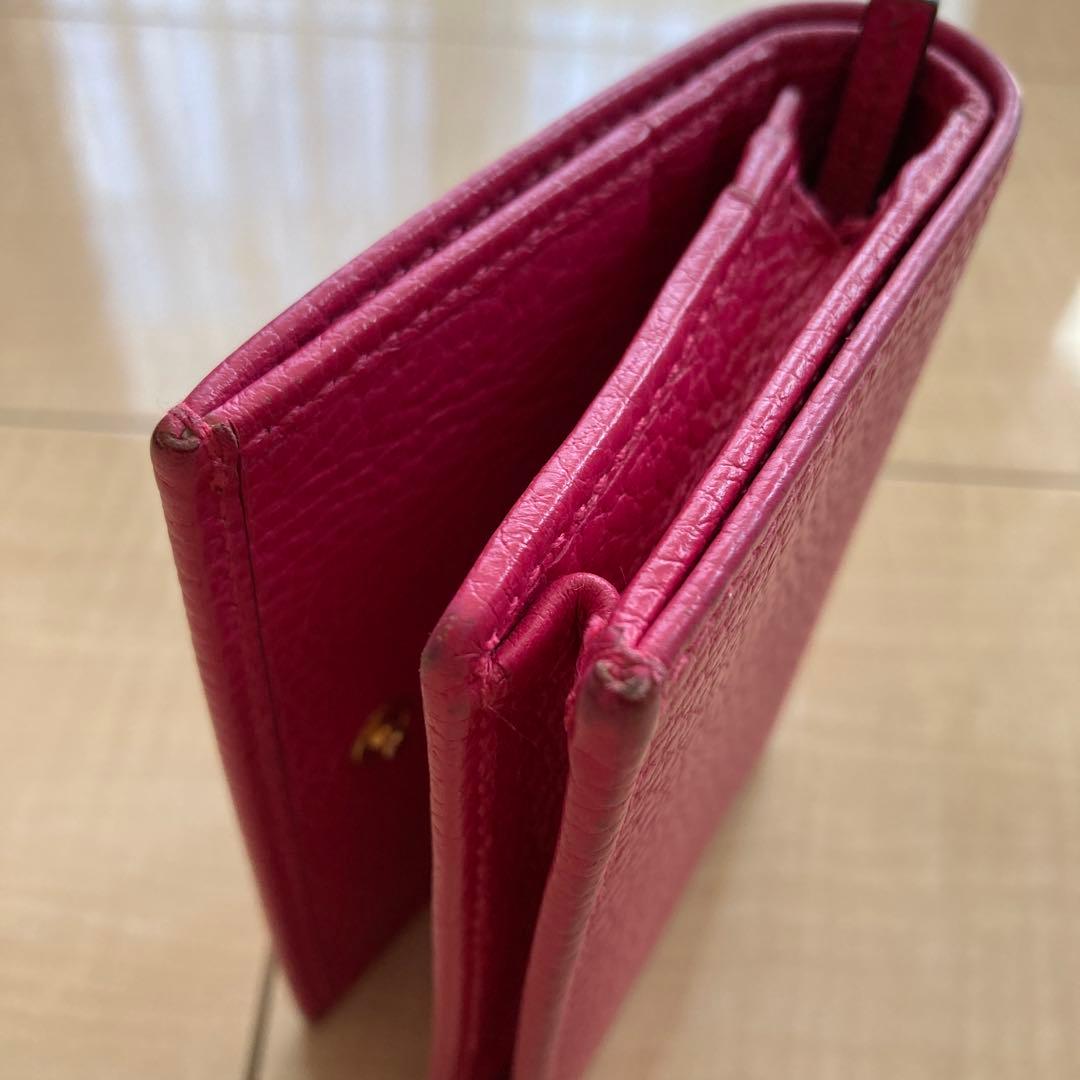 極美品、GGロゴ ピンク 二つ折り財布