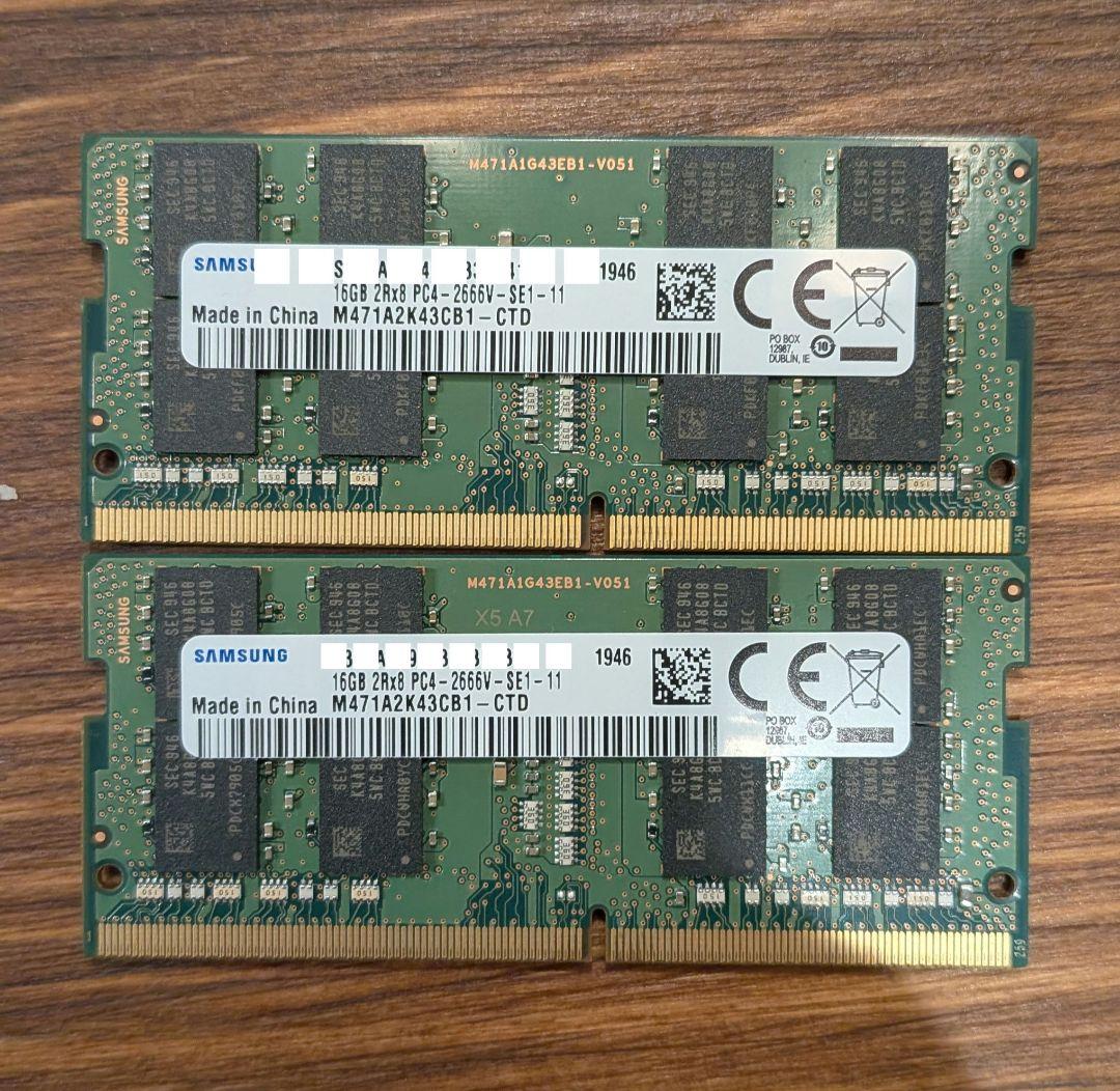 悠*々様 Samsung 2Rx8 PC4-2666V SE1 11 32GB