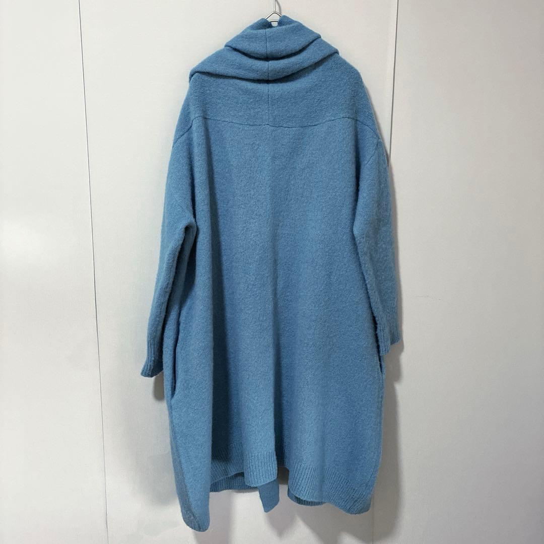 R&D.M.Co- オールドマンズテーラー♡圧縮ニットローブ ニットコート 青
