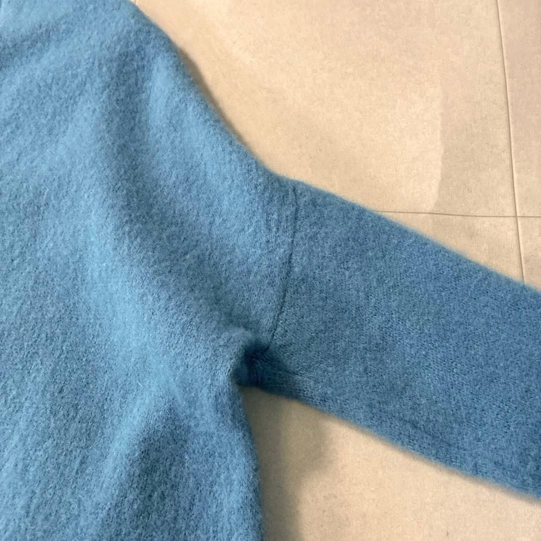 R&D.M.Co- オールドマンズテーラー♡圧縮ニットローブ ニットコート 青