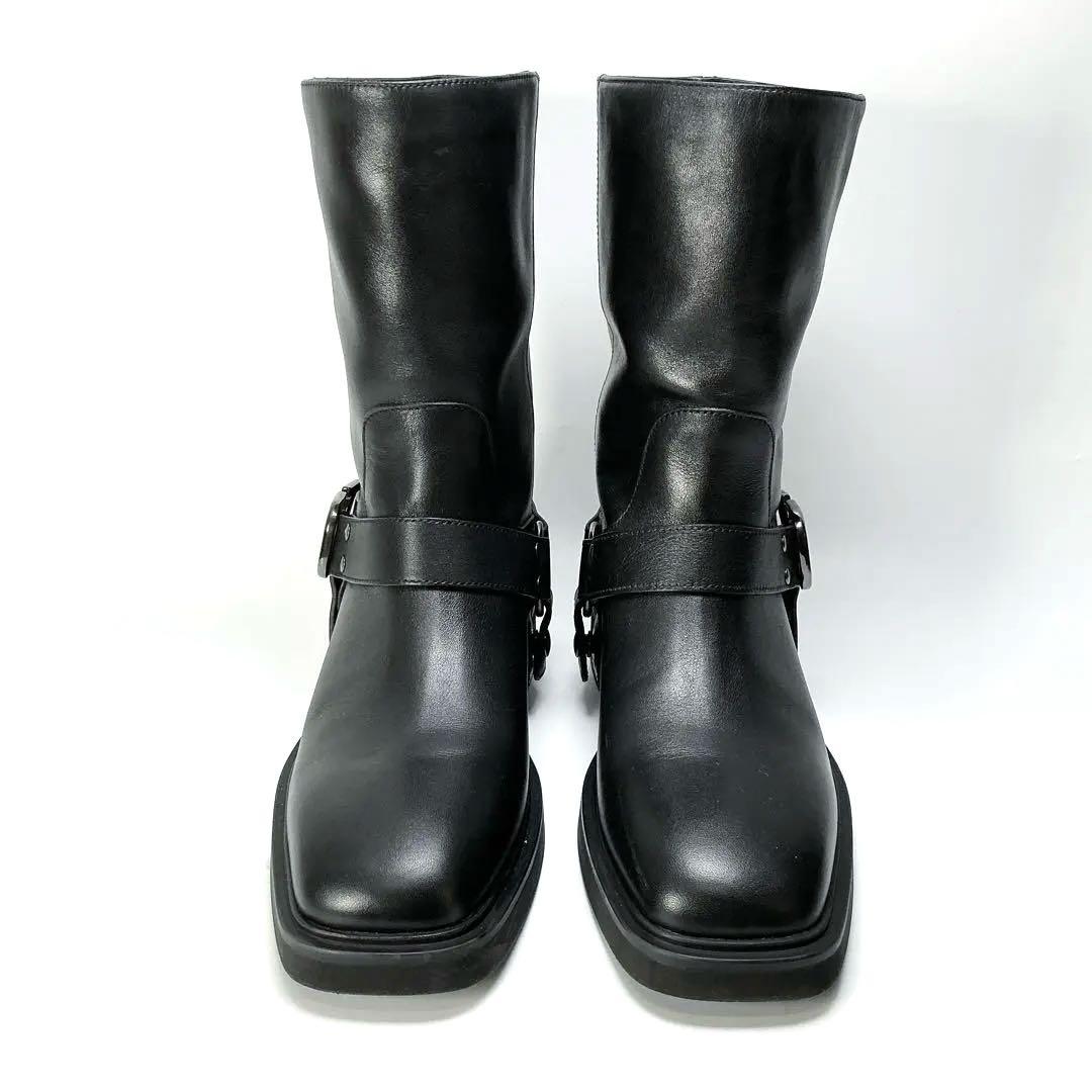 VALENTINO 　アンクルブーツ　Vロゴ　シグネチャー　レザー　25.5cm