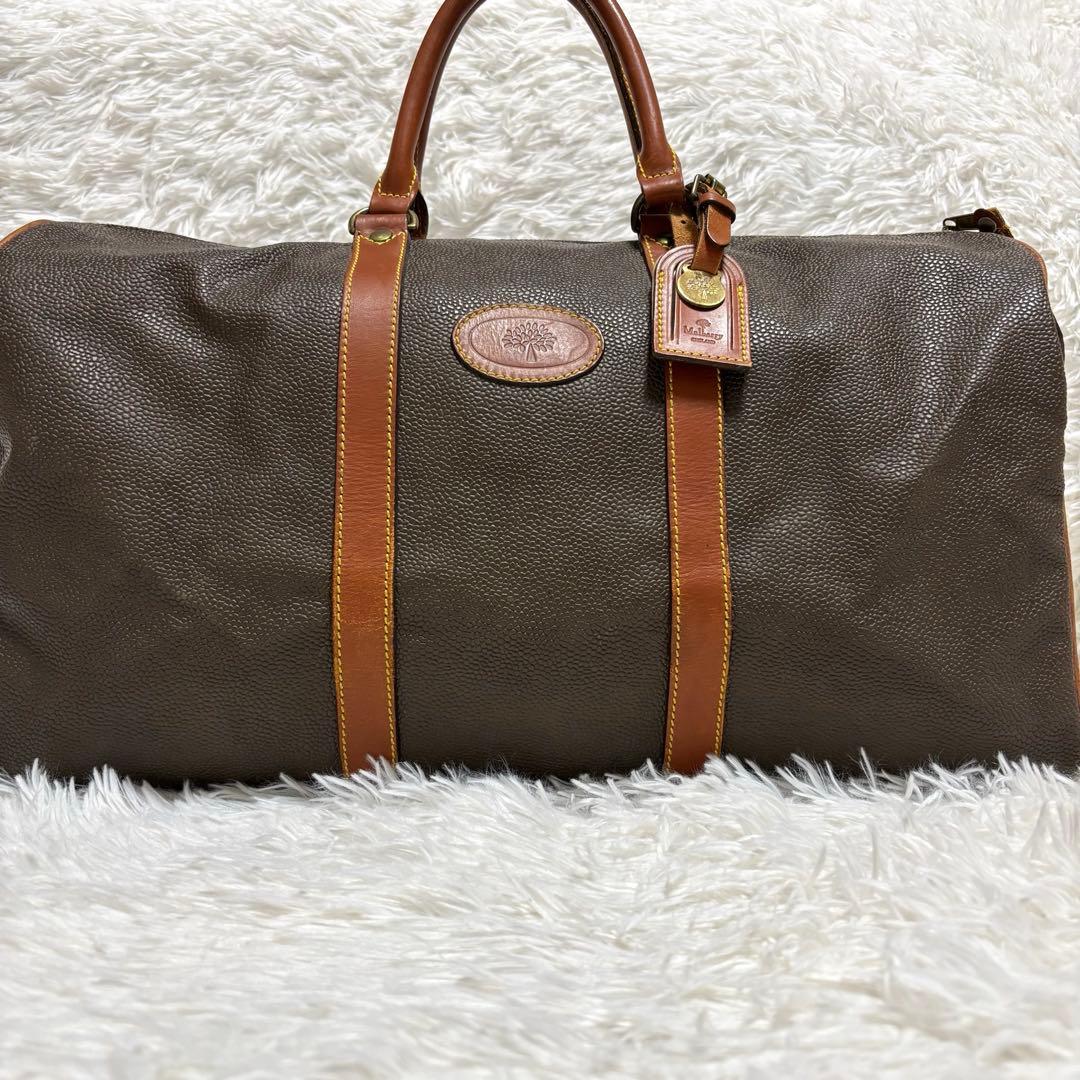 美品★Mulberry ボストンバッグ 2way カデナ 鍵 ロゴプレート　茶色