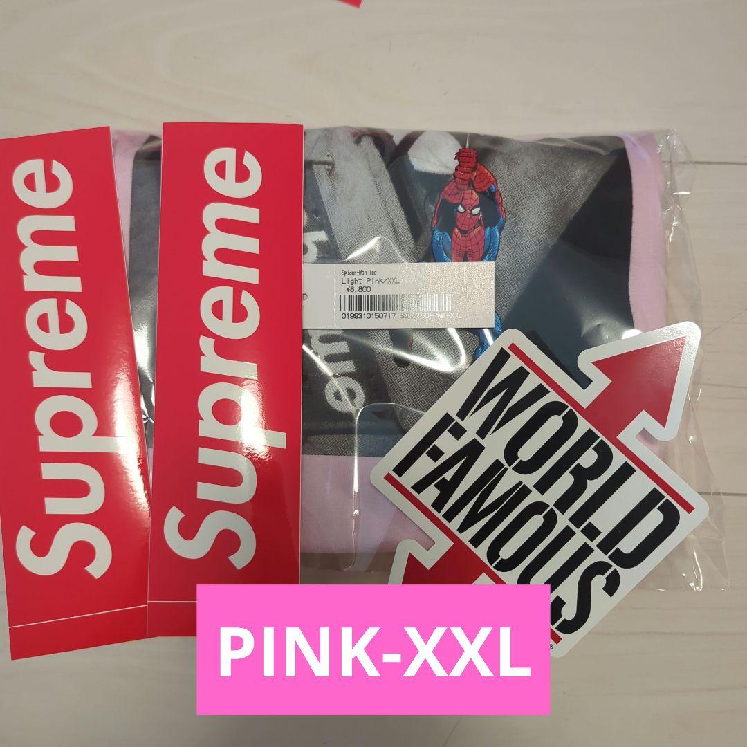 Supreme spider-man tee　桃　XXL