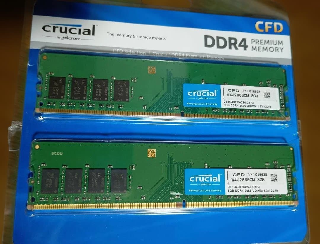 crucial DDR4 8GB×2枚セット W4U266CM-8GR