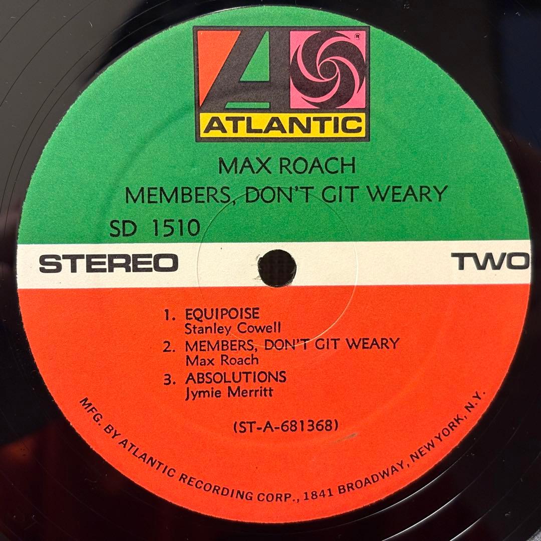 Max Roach - Members Don't Git Weary レコード