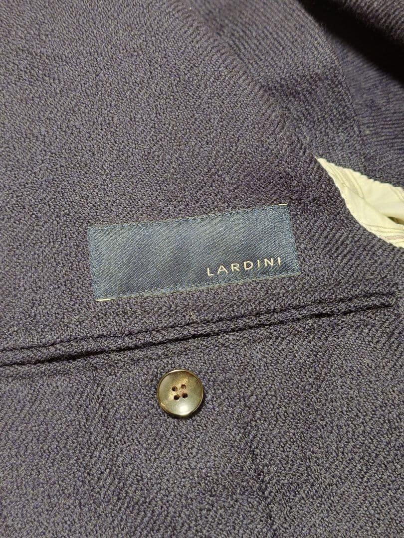 LARDINI シャドーグレンチェック ネイビージャケット 44