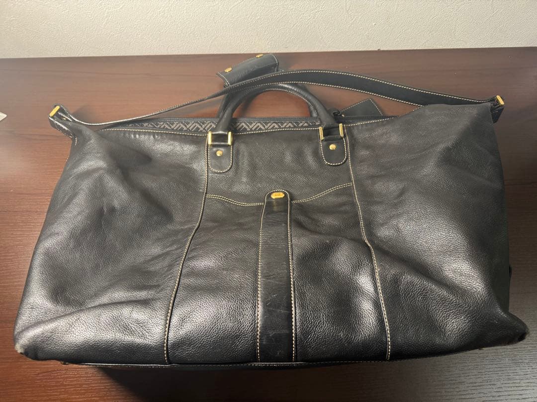 【MIMI様】Dunhill　ダンヒル　ボストンバッグ　レザー　ブラック