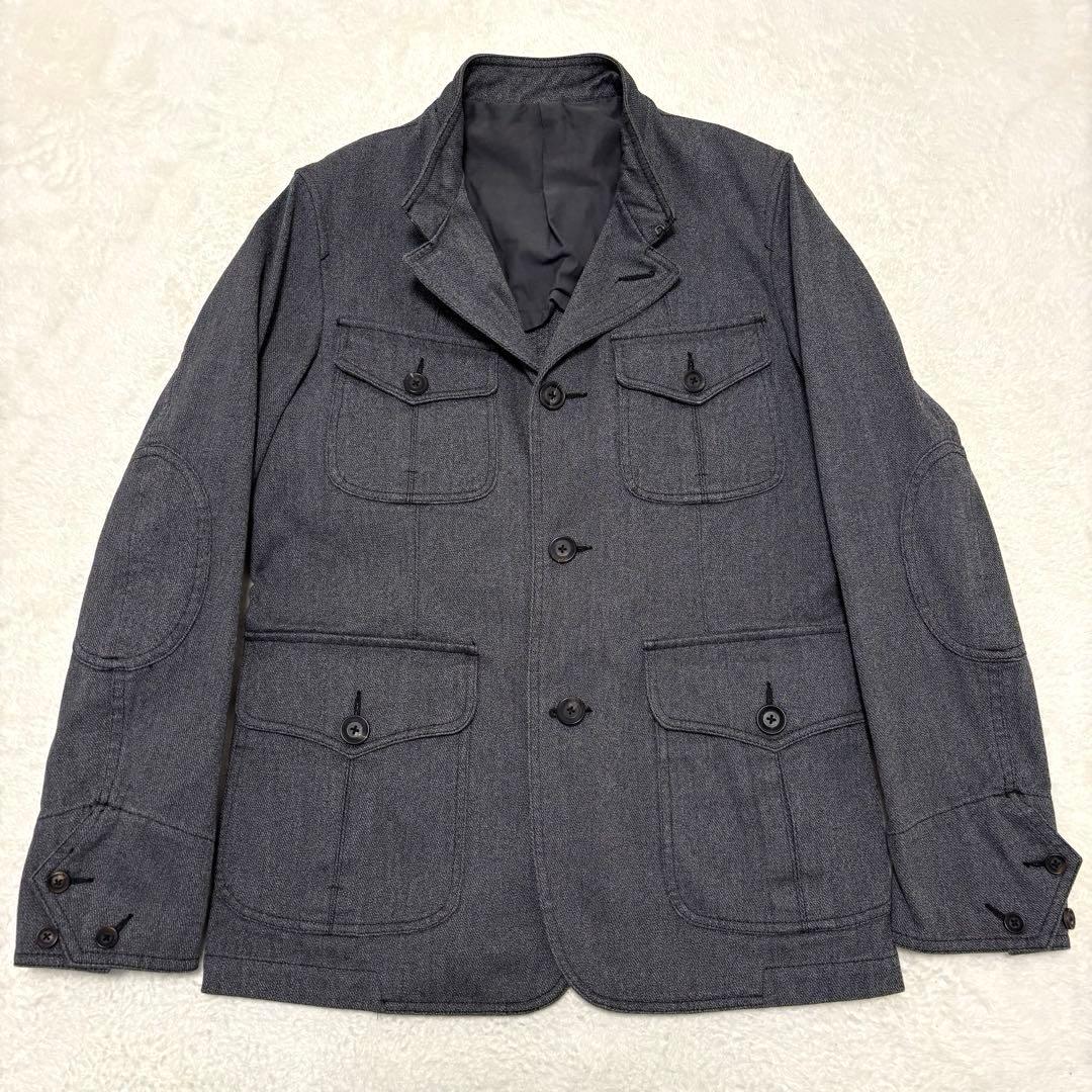 未使用級 J.PRESS ブラックシャンブレー ハンティングジャケット L