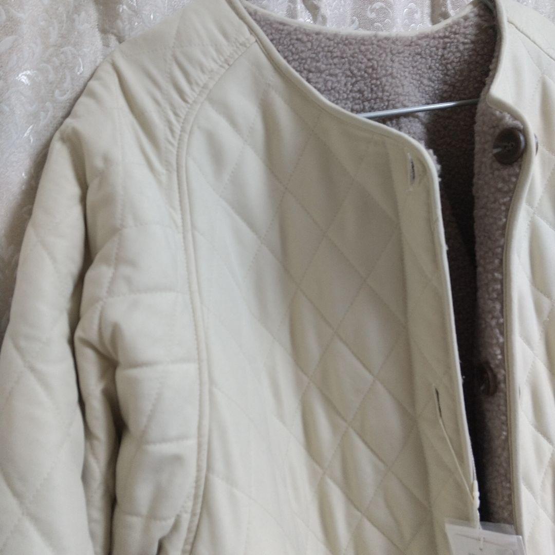 rectangular ボアキルトリバーシブルコート
